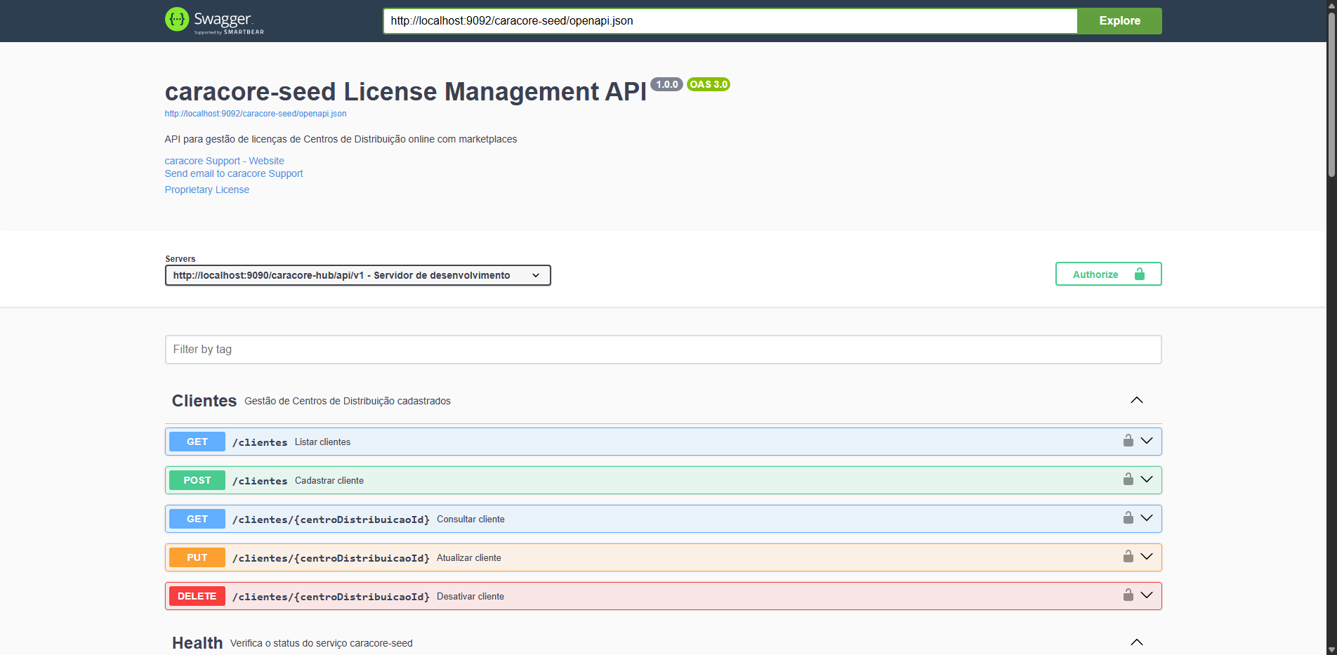 Swagger UI - Documentação da API