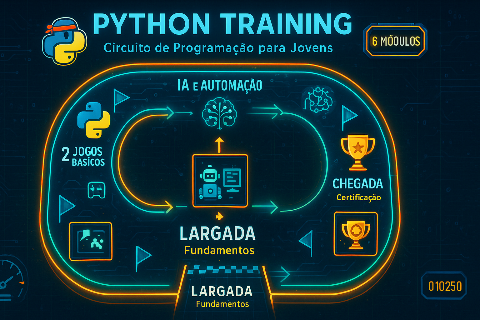 Circuito Python Training - Mapa do Curso em Formato Ferradura